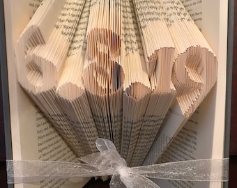 Custom Date Folded Book Art - Wedding Gift - First Anniversary Gift - Birthday Gift - Unique Gift - Date - Custom Gift