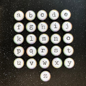Set of Alphabet Glass Magnets - Alphabet letters - Magnetic Letters for Fridge or Office - Classroom - Locker magnets