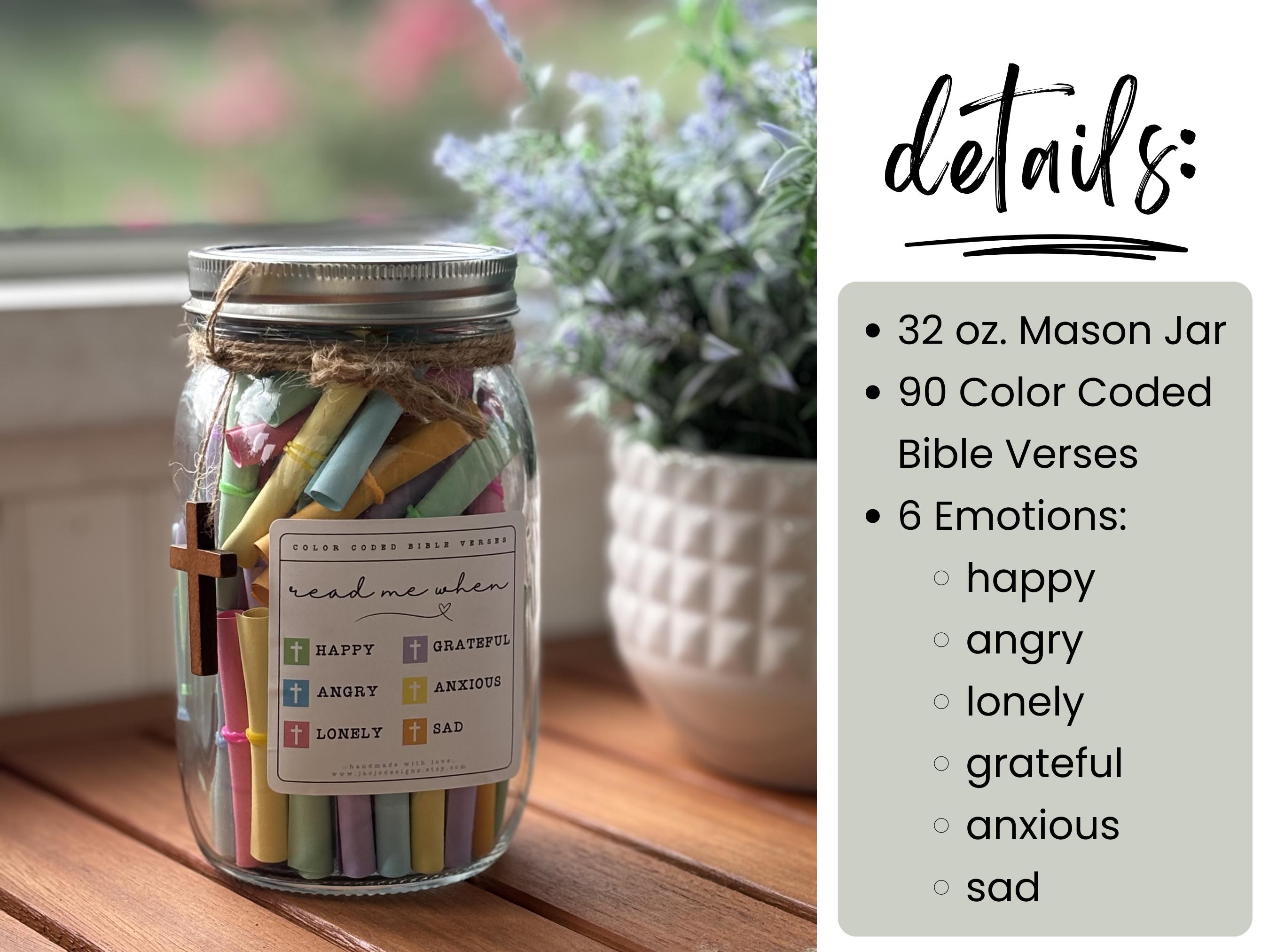 Color-coded Scripture Jar | 90 Bible Verse Affirmations | Wedding ...