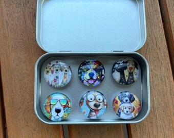 Whimsical Dog Magnets | Dog Lover | Glass Magnets | Cute Dog Magnets | I love Dogs | Dog Gift | Whimsical Dog Gift | Stocking Stuffer | Dog