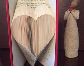 Heart - Folded Book Art - Love - Wedding Gift - Anniversary Gift - Valentine's Day Gift - Romantic Gift - Wedding Centerpiece