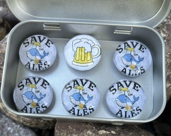 Beer Magnets | Beer Glass Magnets | Beer Lover Gift | Fun Beer Magnets | Man Cave Fridge Magnets | Stocking Stuffers | Save the Ales | Ale