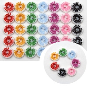 Small buttons. Set of 35 buttons. 12 mm plastic buttons. Kids and dolls buttons.