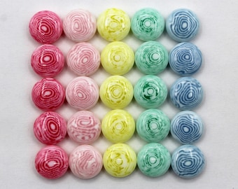 25 Small 12mm Buttons for sewing, knitting and craft. Doll Buttons. Kids buttons. Blouse buttons. Set of 5 colors.