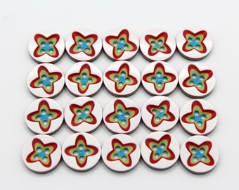 Small buttons, 20 pcs. Round, four holes, 12.5mm, 1/2 inch blouse, kids buttons.