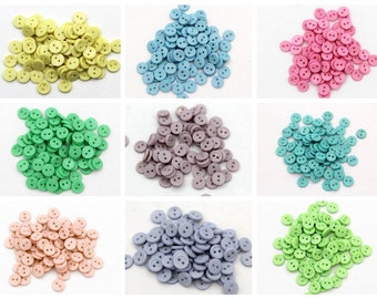 Small 6mm buttons for doll clothes, embellishment, sewing and craft. Tiny Mini round Buttons. 20 buttons.