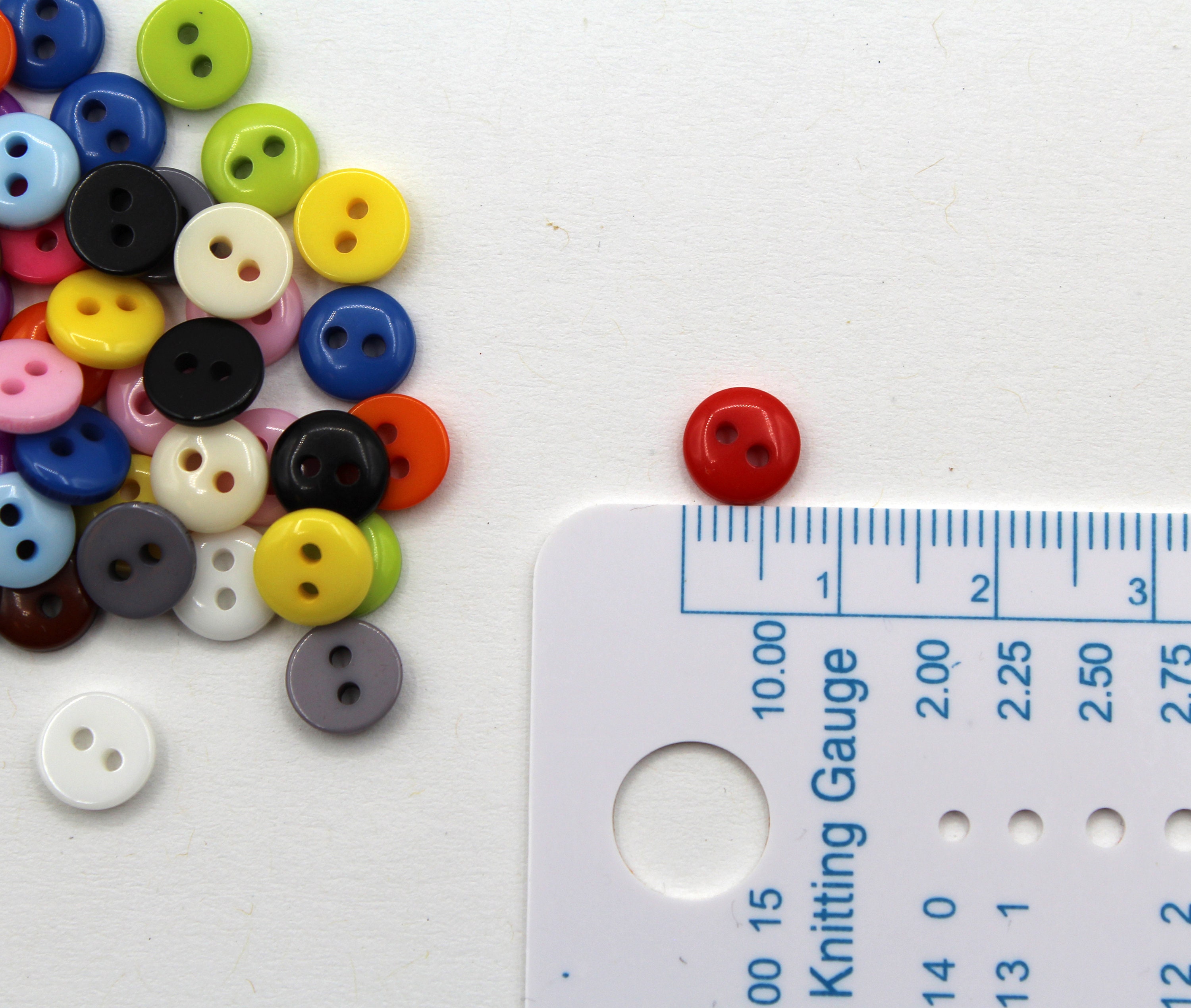 Tiny Doll Buttons, Set of 70 Small 8mm ( 5/16 Inch ) Buttons, 14 Colors ...