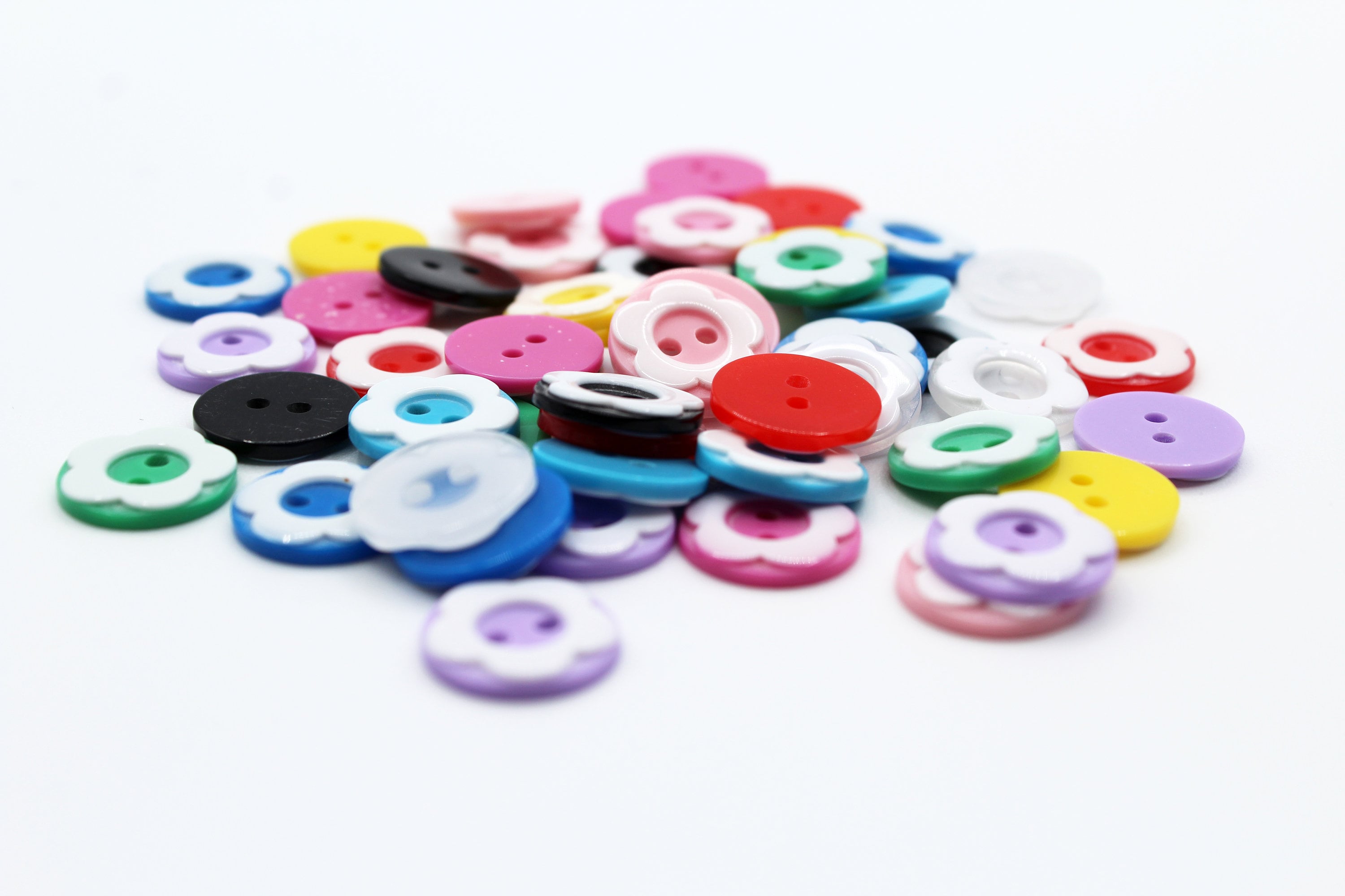 Small Flower Buttons, 13mm, 10 Colors, Sewing, Knitting, Doll Clothes ...