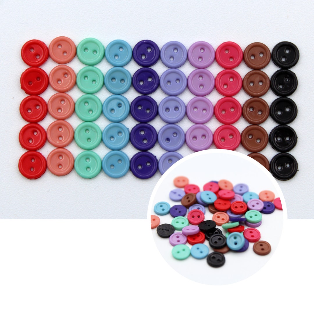 Small Round Buttons Tiny Doll Buttons. 50 Small 1/4 Inch, (6mm) Round Buttons for Sewing ...