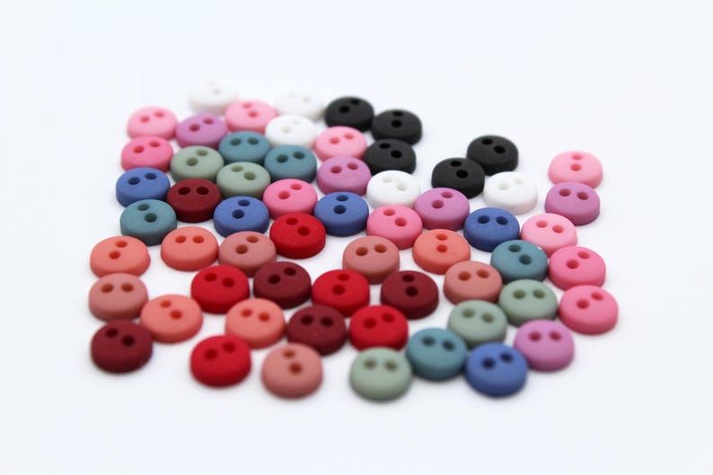 Tiny Mini Buttons. Matte Finish 1/4" (6mm) Doll Buttons for Doll ...