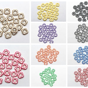 Small Square Acrylic Buttons: 12mm, 20pc Doll & Shirt Buttons