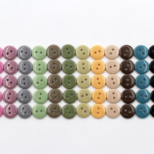 60 Small 10 mm Buttons. New colors. Craft buttons. Tiny Doll Buttons. 12 colors in one set.