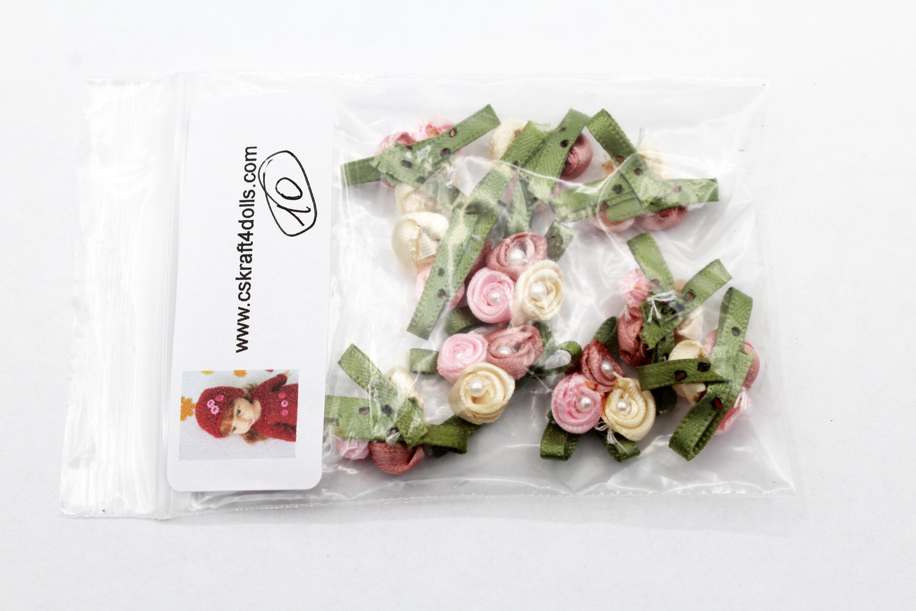 4189 Mini Satin Roses Lace Hatband Pearl Stud Bead Adjustable Size Hatband B2-L | 11 Row Stretch Pearl with Red/Pink Rose – The  main image 4