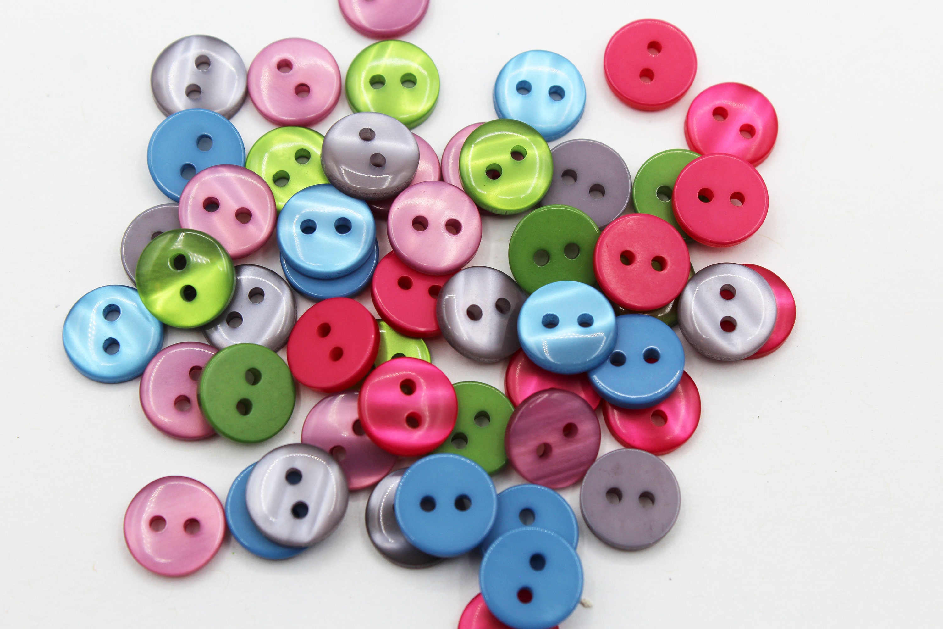 50 Small 10mm Pearl Buttons. New Colors. Shiny Craft Buttons. Tiny Doll ...