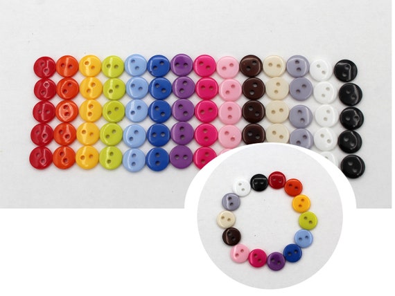 100 Pcs Tiny Button, Micro Button 2hole Size 6 Mm Assorted Color : Arts,  Crafts & Sewing 