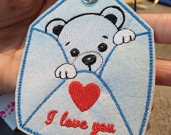 Archivo 2 Orsetti Ricamo e ITH per creare Tag, Portachiavi, Profumatore, Segnalibro