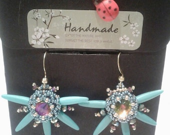 Pendientes Ninphea/Orecchini Ninphea/tutorial - Cuentas de espina/daga