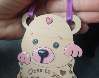 Archivo SVG de osito de peluche, cerca de ti, archivo cortado con láser para San Valentín