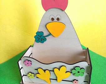 Caja Gallinella, archivo SVG por taglio láser