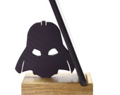 Handmade Oak 'Darth Vader' Mobile Phone Stand - All Oak & Ebonized Oak - Made with care in France and Shipped to Europe
