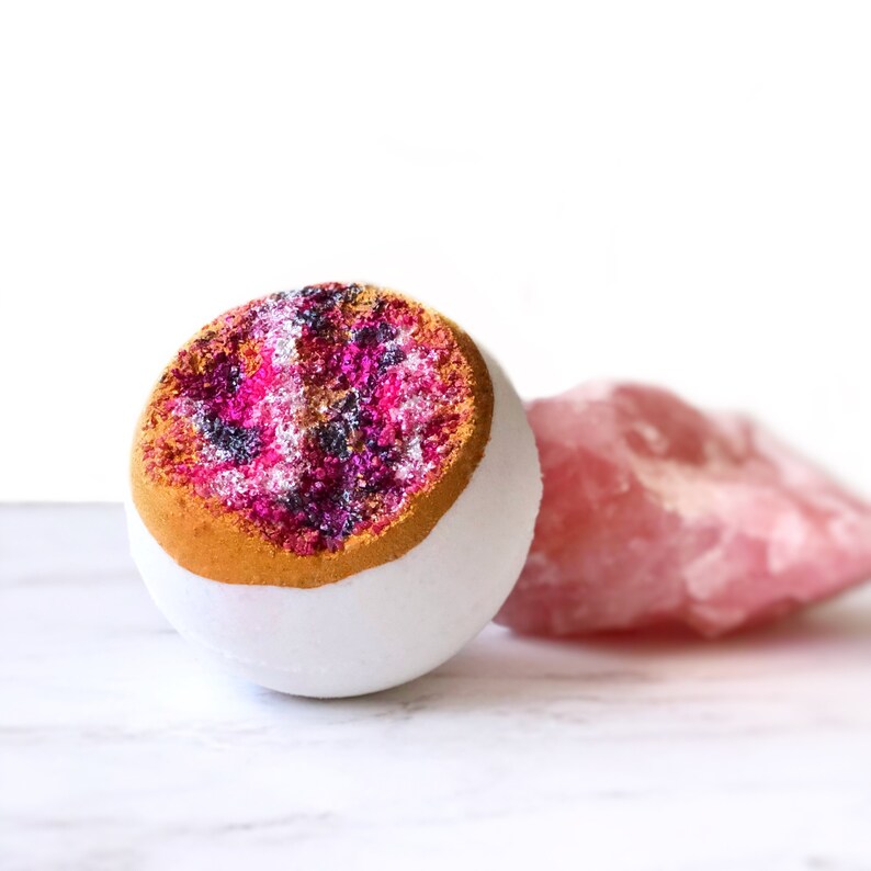 Geode Bath Bomb All Natural Pink Quartz Bath Bomb Etsy