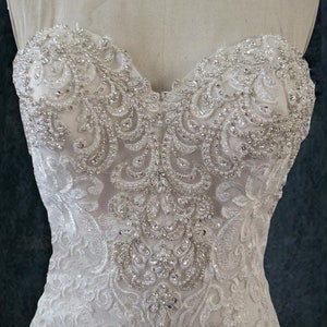 Crystal Beaded Lace Mermaid Wedding Dress