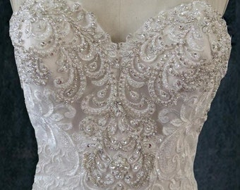 Crystal Beaded Lace Mermaid Wedding Dress