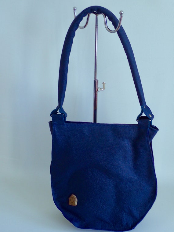 leather handbags blue
