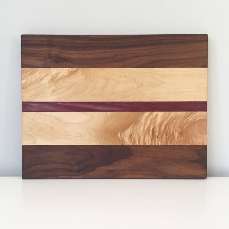 Facegrain walnut maple and purple heart wood cutting board Etsy