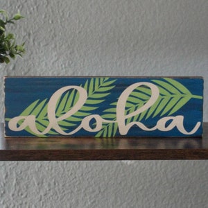 Aloha sign, aloha decor, Hawaiian wood sign, rustic beach sign, coastal hawaiian decor, aloha house warming, Hawaiian decor