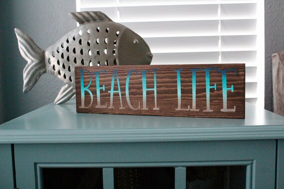 Beach Life Wood Sign Coastal Decor Beach Decor Beach House Decor Ohana Decor Hawaiian Decor Cute Beach Sign
