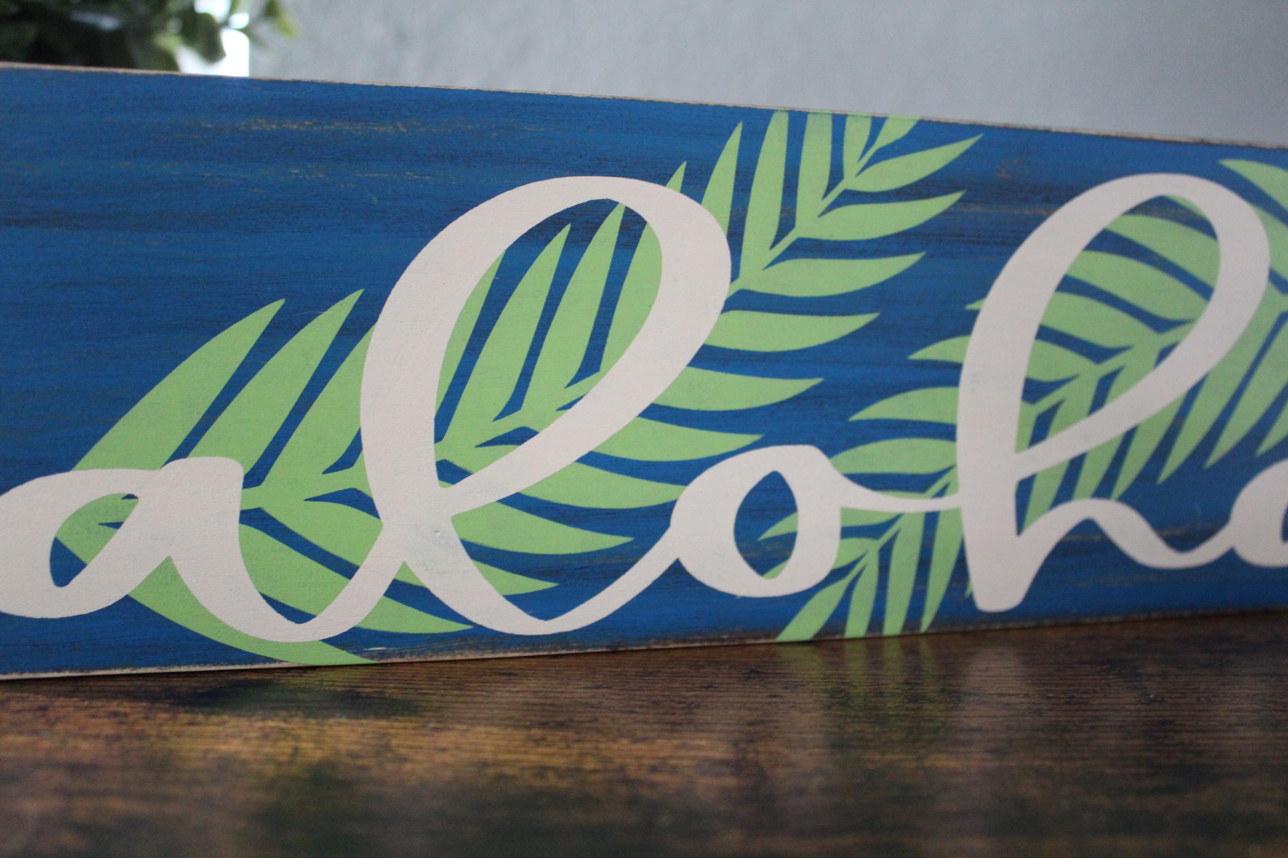 Aloha Sign, Aloha Decor, Hawaiian Wood Sign, Rustic Beach Sign, Coastal ...