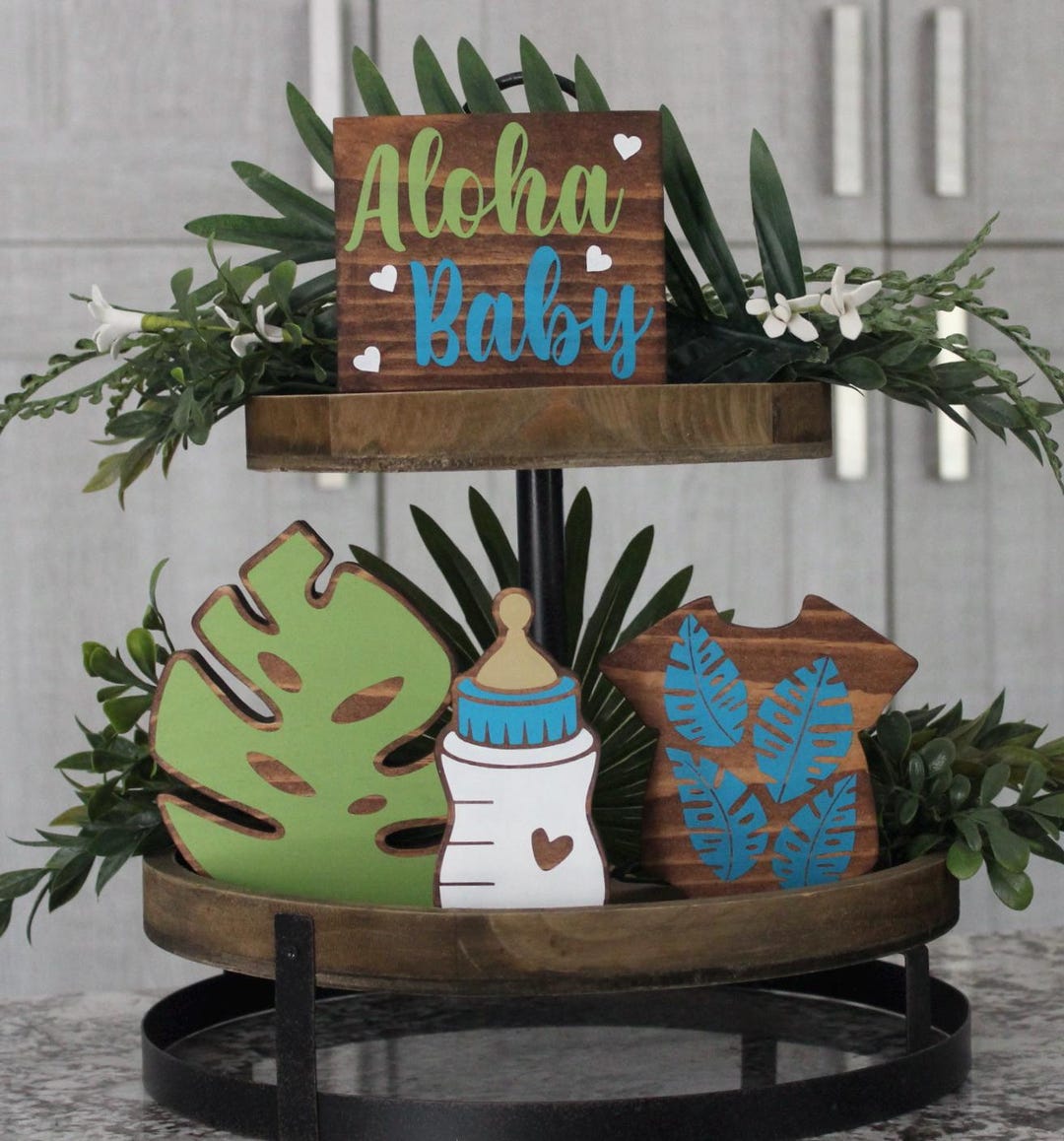 Hawaiian Baby Shower Decorations, Aloha Tier Tray Decor, Aloha Baby ...