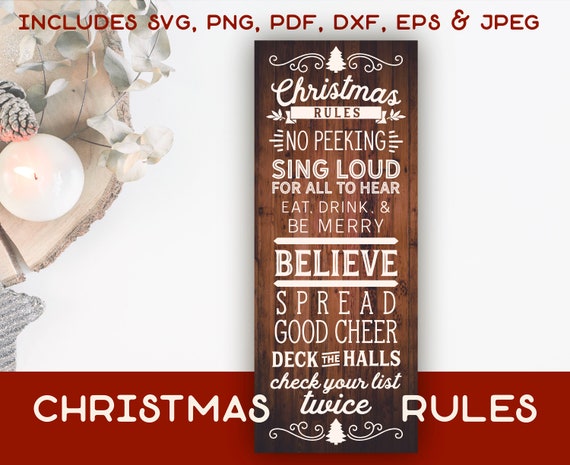 Download Christmas Rules Svg Subway Style Christmas Quote Svg Cut File Etsy PSD Mockup Templates