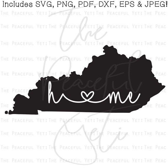 Download Kentucky Home State SVG State Home with Heart Instant | Etsy