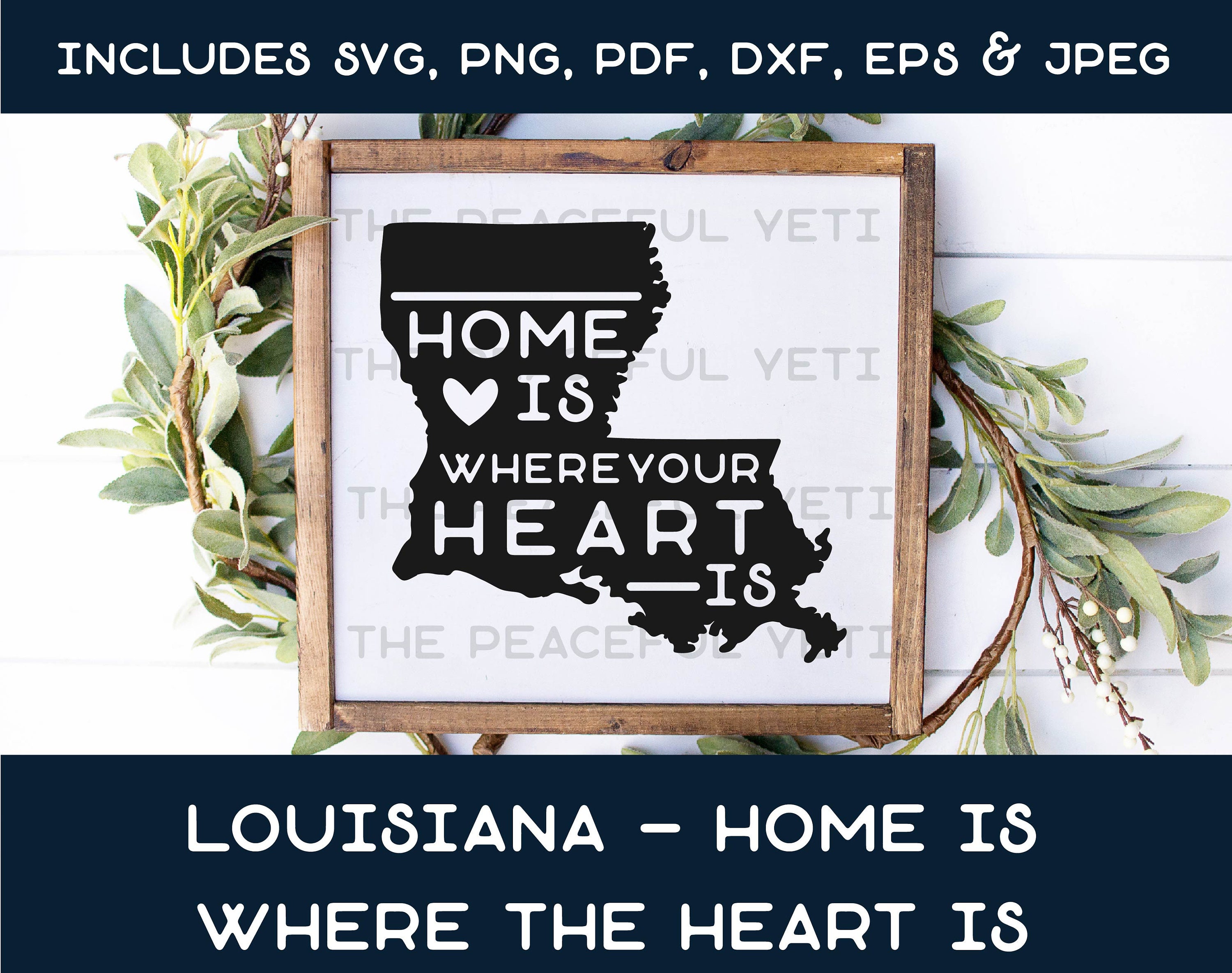 Louisiana Home State SVG State Home with Home Is Where Your | Etsy