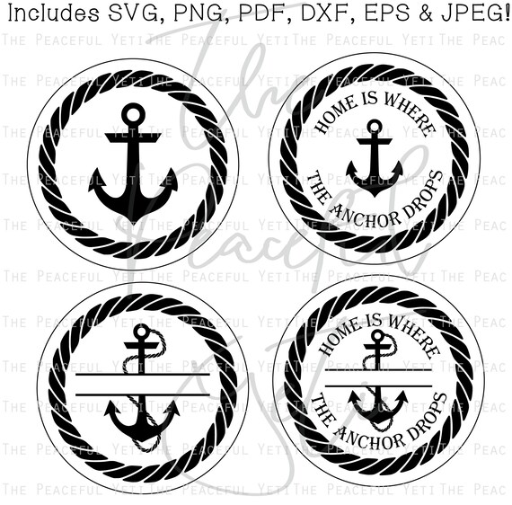 Download Free Home Is Where The Anchor Drops Svg Nautical Anchor Svg File Etsy SVG Cut Files
