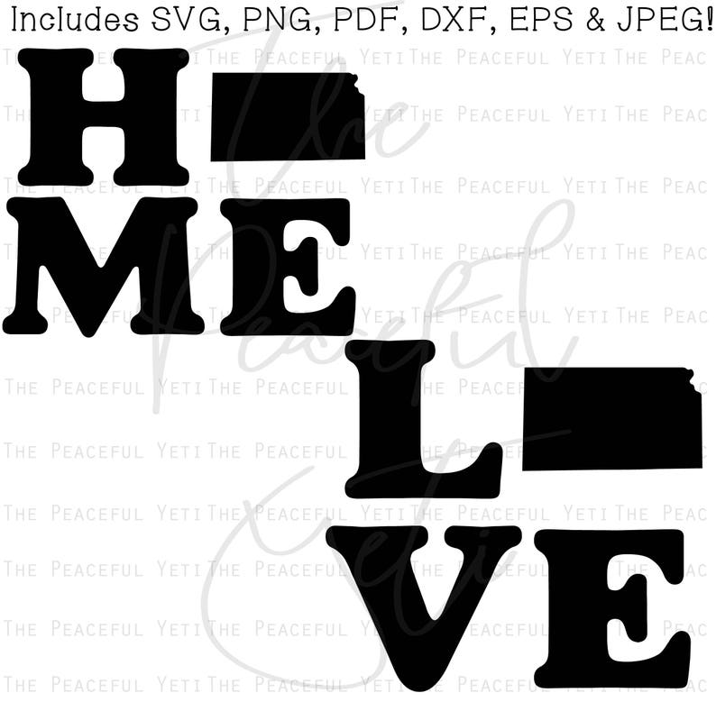 Download Craft Supplies Tools Stencils Templates Kansas Square Home State And Love State Svg State Home And State Love Instant Download Jpeg Png Svg Pdf Eps Dxf
