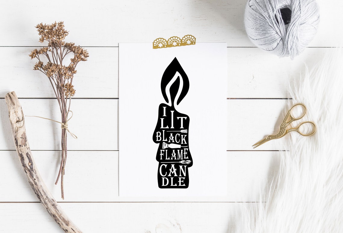 I Lit the Black Flame Candle SVG Halloween Hocus Pocus SVG Etsy
