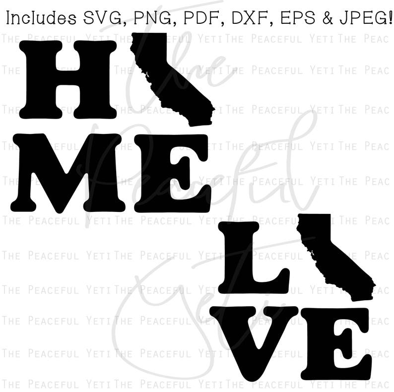State Home And State Love California Square Home State And Love State Svg Instant Download Jpeg Png Svg Pdf Eps Dxf Visual Arts Craft Supplies Tools