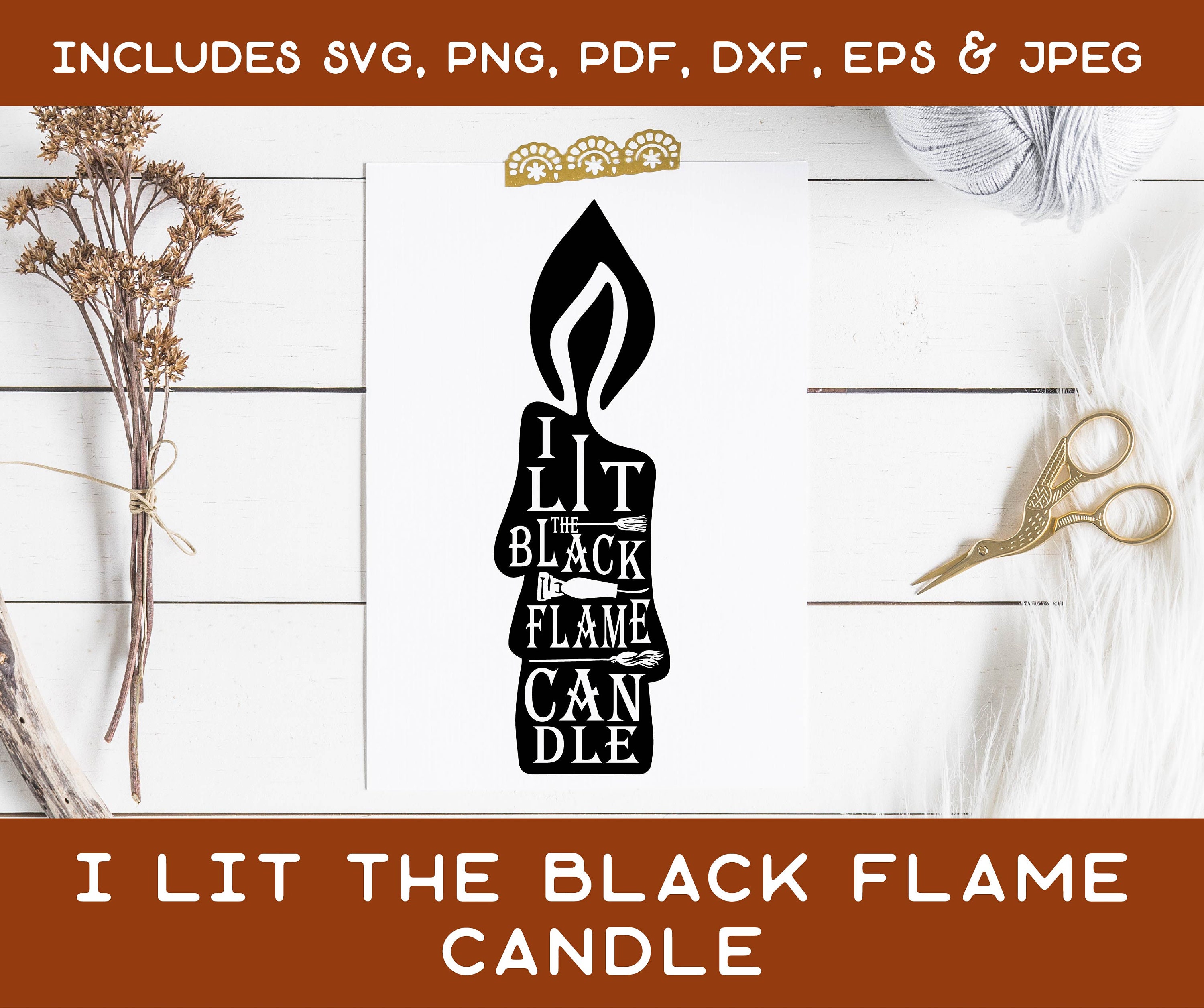 I Lit the Black Flame Candle SVG Halloween Hocus Pocus SVG Etsy