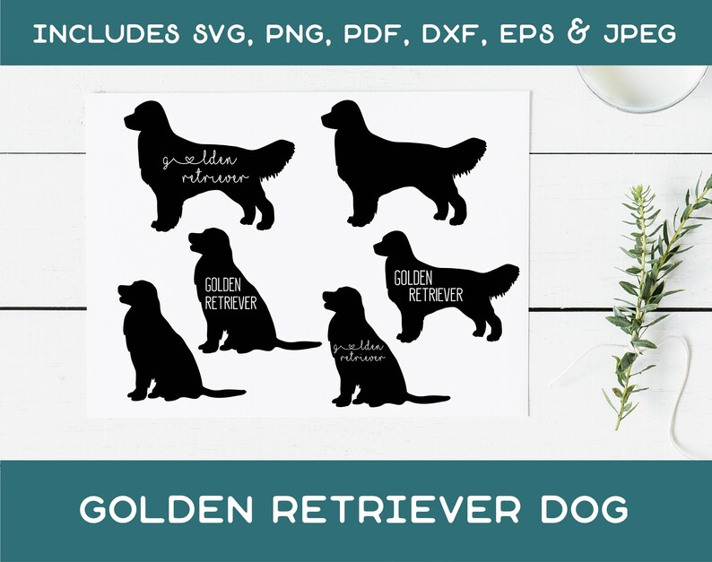 Download Golden Retriever Dog SVG Golden Retriever Silhouette with ...