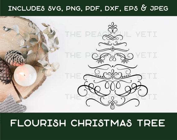 Download Free Flourish Christmas Tree Svg Christmas Svg Cut File With Etsy SVG DXF Cut File