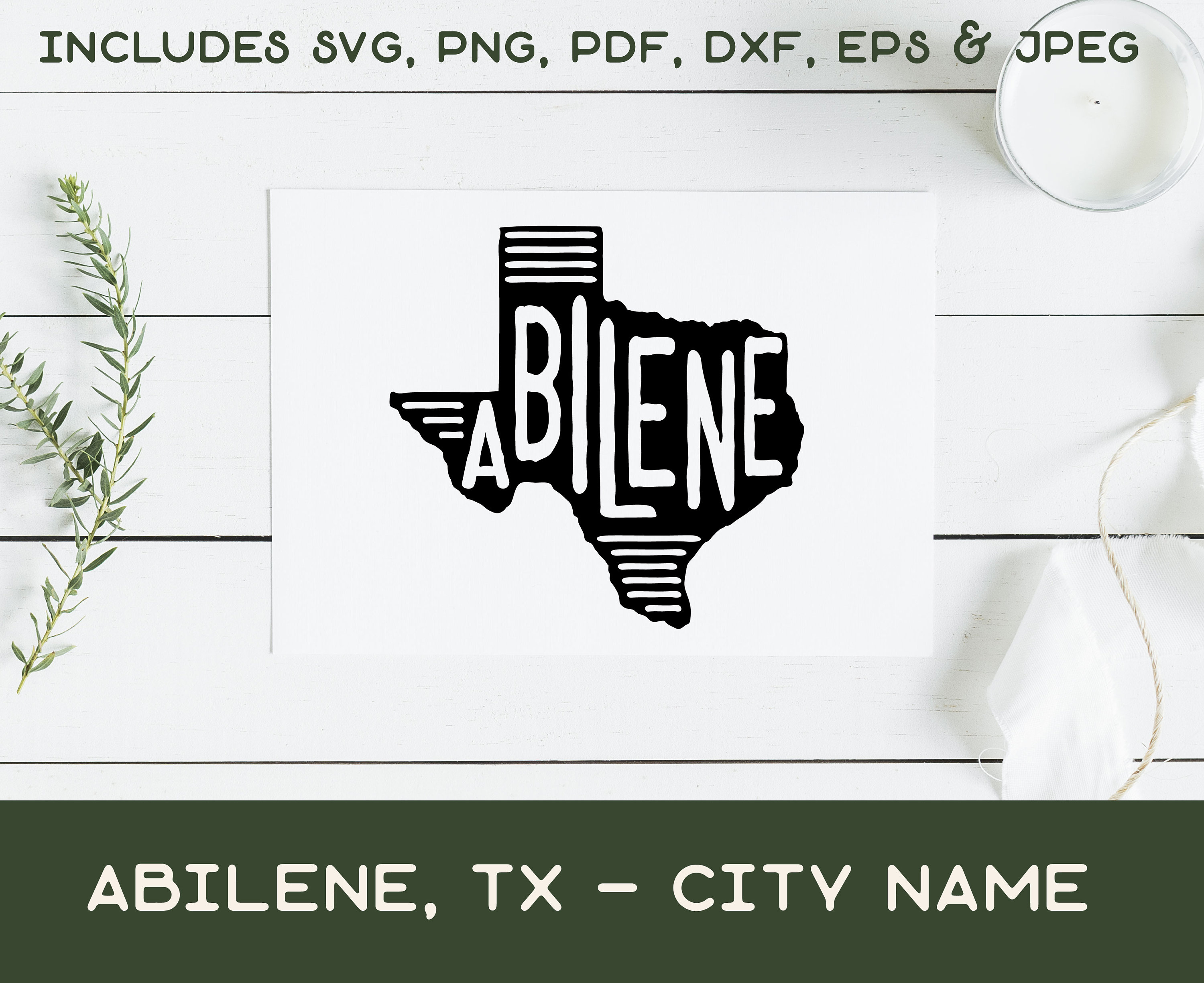 Abilene TX City Name SVG State with Name Instant Download Etsy