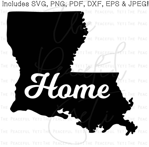 Louisiana Home State SVG State Home Instant Download jpeg | Etsy