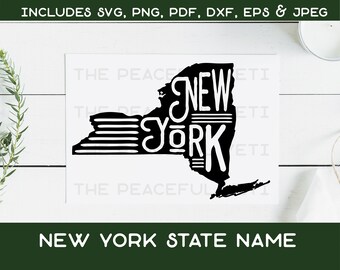 New York State SVG - State Typography Digital Download - Instant Download jpeg png svg pdf eps dxf
