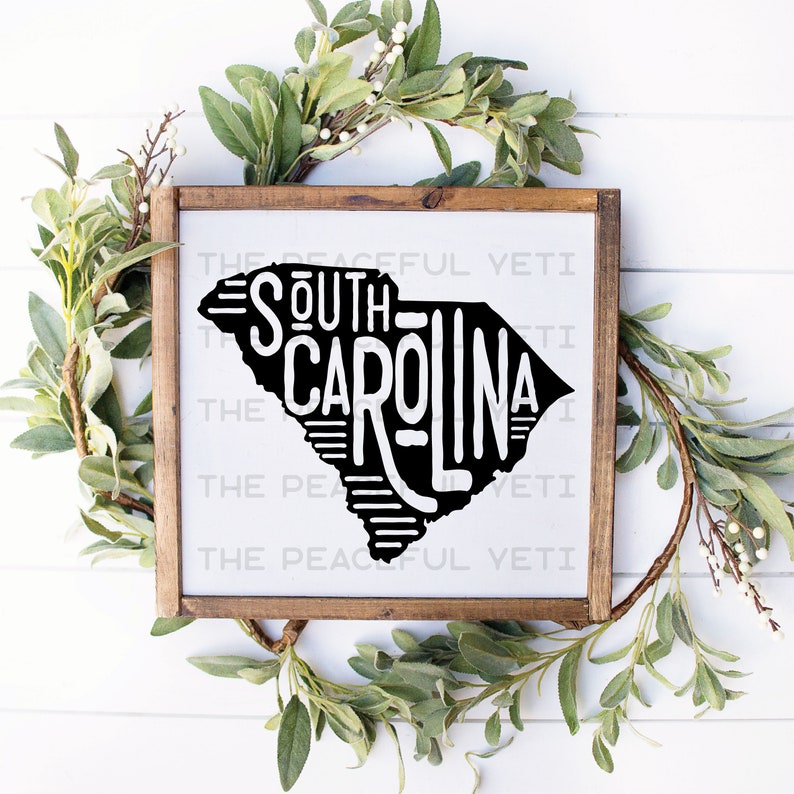 South Carolina State SVG State Typography Digital Download - Etsy