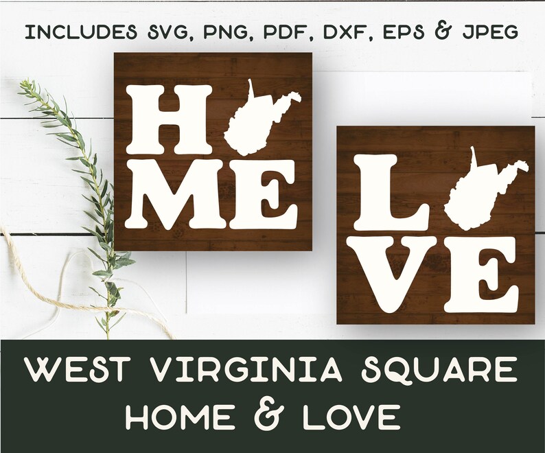 Download West Virginia Square Home State and Love State SVG State ...