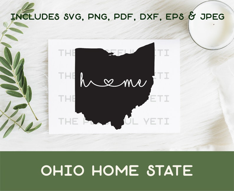 Ohio Home State SVG State Home with Heart Instant Download ...
