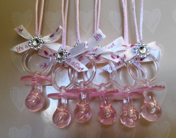 pink pacifiers for baby shower